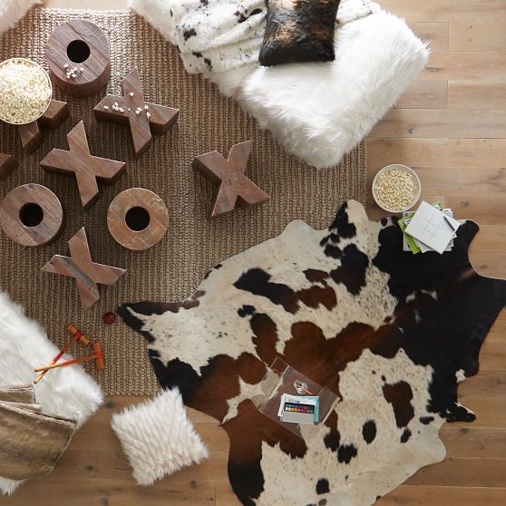 Black And Brown Spotted Cowhide Rug Teen Rug Pottery Barn Teen