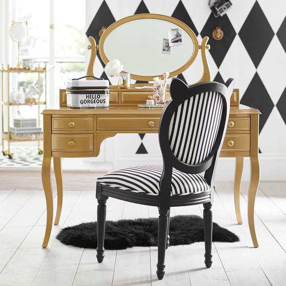 The Emily Meritt Gold Lilac Desk Vanity Mirror Hutch Meritt Gold Lilac Desk Vanity Mirror