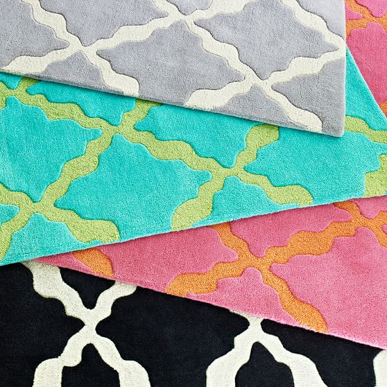 Lattice Rug Bright Pink & Coral Sale Pottery Barn Teen