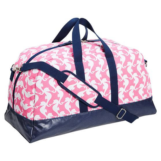 Sleepover Duffle Bag - Pink Seahorse | Teen Luggage | Pottery Barn Teen
