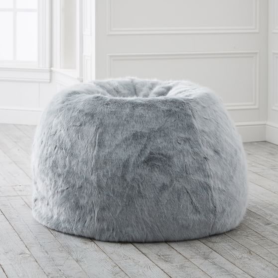 Iced Faux Fur Quarry Bean Bag Chair Pottery Barn Iced Faux Fur Quarry Bean Bag Chair