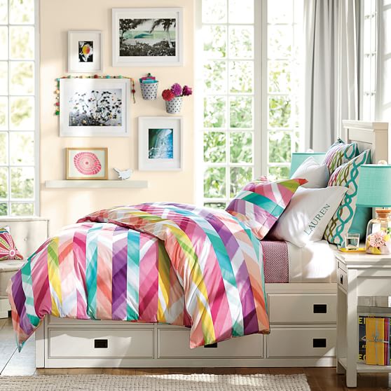 Ikat Stripe Girls Duvet Cover Pottery Barn Teen