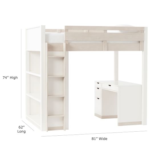 Rhys Loft Bed With Desk Set Pottery Barn Teen