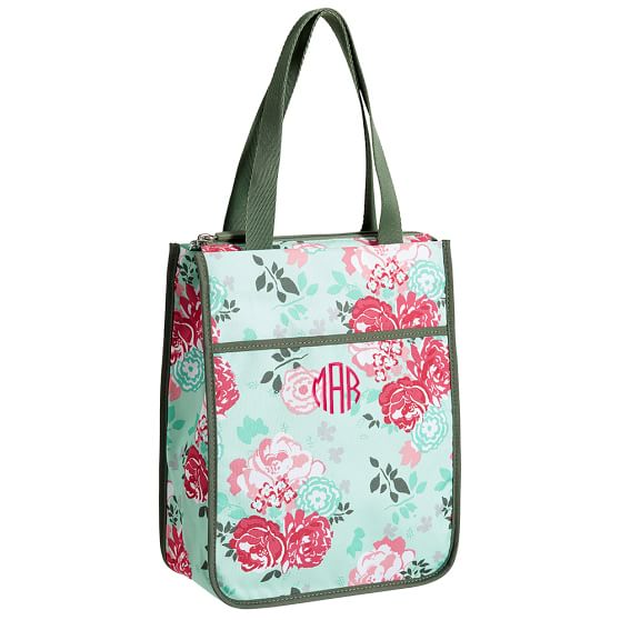 Pottery Barn school LUNCH BOX BAG Garden Party flower floral teen college girl
