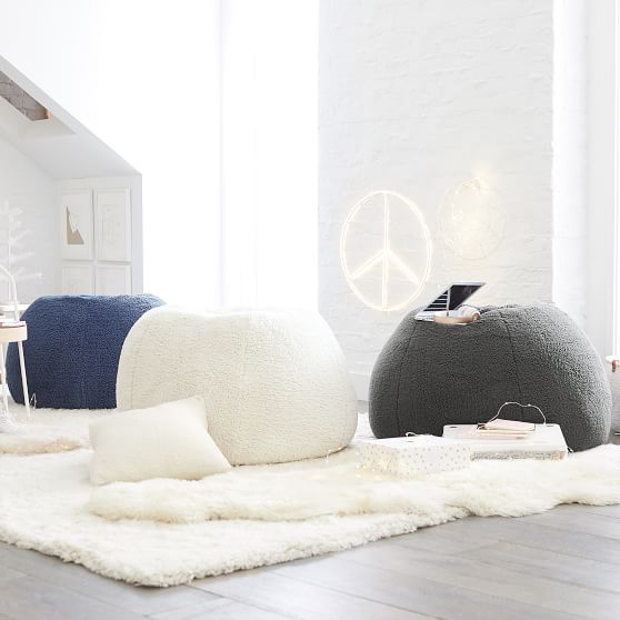 Sherpa Bean Bag Chair Pottery Barn Teen