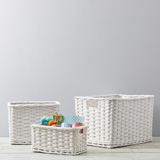 Woven Wicker Baskets Sale Pottery Barn Teen