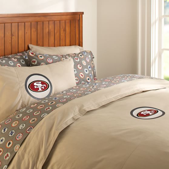 San Francisco 49ers Duvet Cover Full Queen Charcoal Pottery