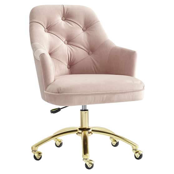 Velvet Tufted Task Swivel Chair Teen Desk Chair Pottery Barn Teen
