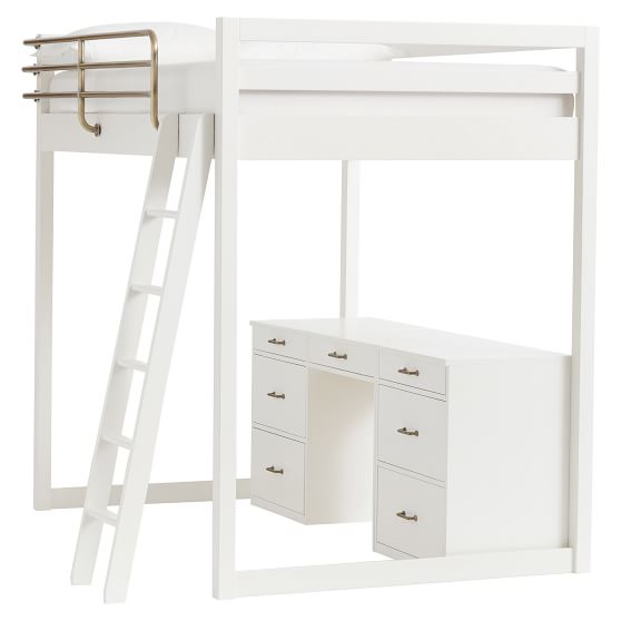 Waverly Loft Bed Desk Chest Set Pottery Barn Teen