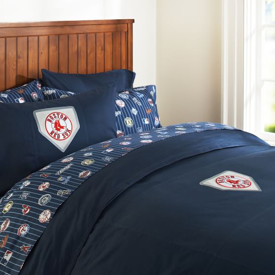 Boston Red Sox Duvet Cover Twin Stone Pottery Barn Teen