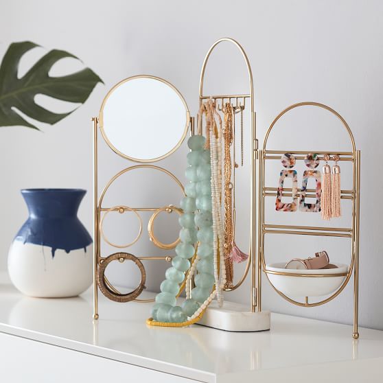 Marble And Gold Jewelry Holder Screen Pottery Barn Teen - Jewelry Organizer Stand With Mirror Marble And Gold Jewelry Holder Screen Pottery Barn Teen - Jewelry Organizer Stand With Mirror
