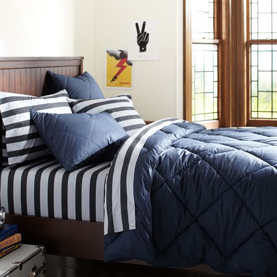 Solid Boys Comforter + Sham Pottery Barn Teen