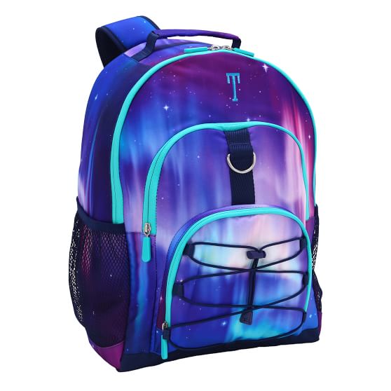 purple and blue backpacks