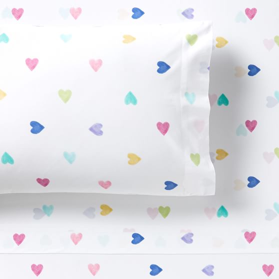 pottery barn heart sheets