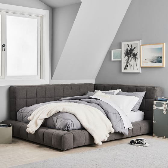 Baldwin Lounge Corner Upholstered Bed Teen Bed Pottery Barn Teen