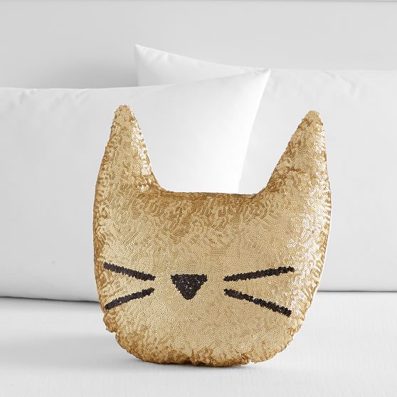 The Emily \u0026 Meritt Sequin Cat Pillow 