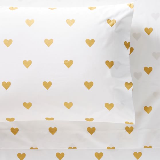 pottery barn heart sheets