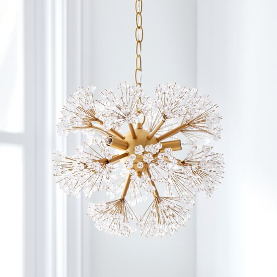 pottery barn pink chandelier