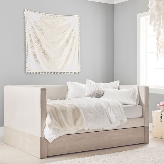 pottery barn white trundle bed