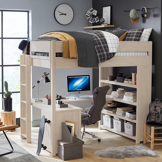 teenage loft beds with desk