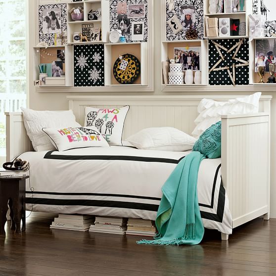 pottery barn white trundle bed