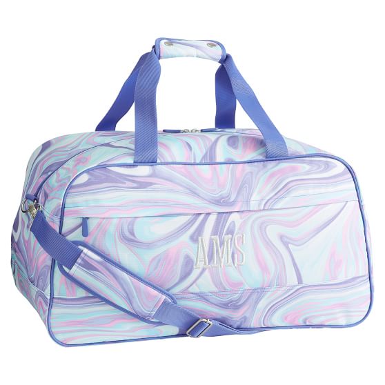 patterned duffle bag