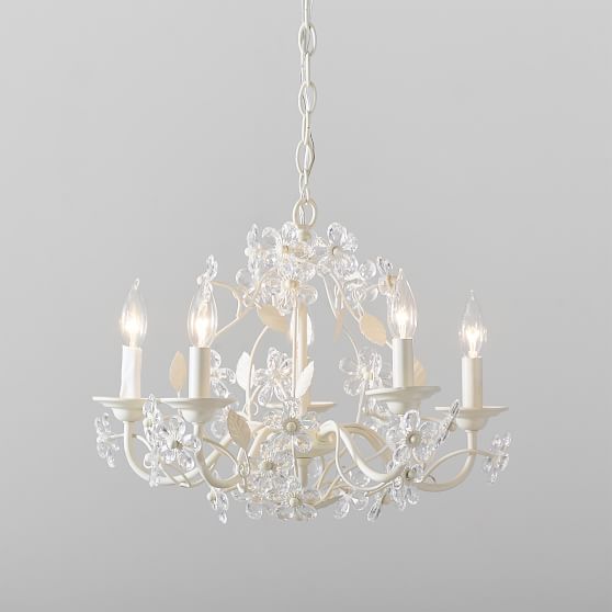 pottery barn pink chandelier