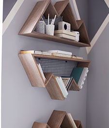 Wood And Metal Mountain Shelf