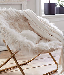 Ivory Himalayan Faux-Fur Hang-A-Round Chair