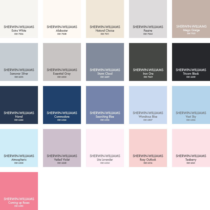 Pb Paint Colors From Sherwin Williams Paint Colors Are Shown As Accurately Possible Color May Vary In A Home Environment Due To Natural Light Finish And Other Factors
