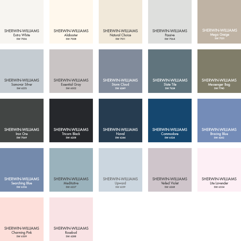 Pb Paint Colors From Sherwin Williams Color Palette