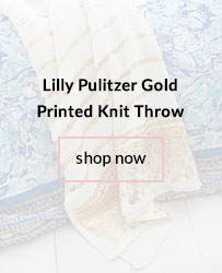 Lilly Pulitzer Gold Printed Knit Throw